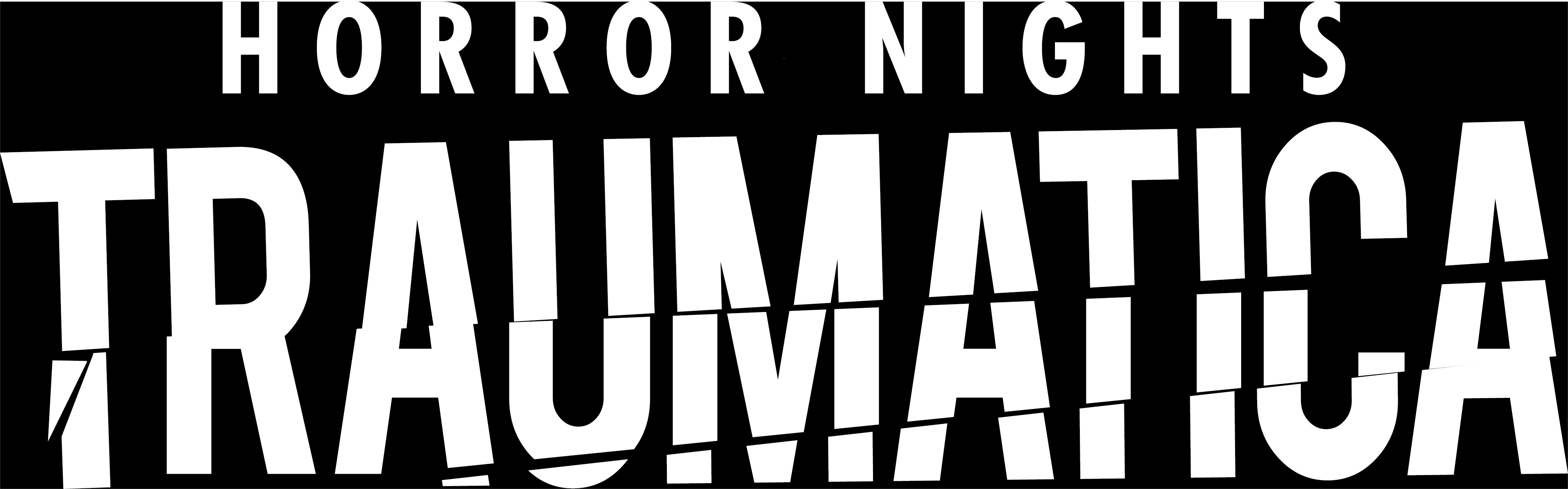 Horror Nights TRAUMATICA Logo 1C NEG 106448